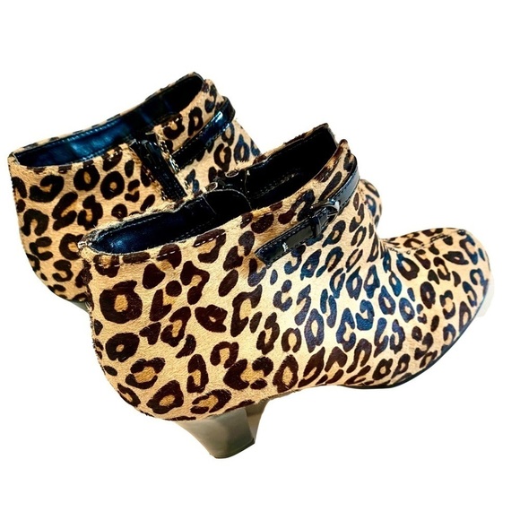 Aerosoles Patrol Car Leopard Print Ankle Boots Diamond Flex Outsole Size 7 M - Picture 4 of 13
